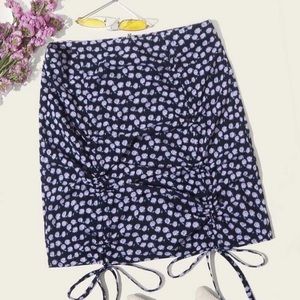 Ruched Drawstring Skirt